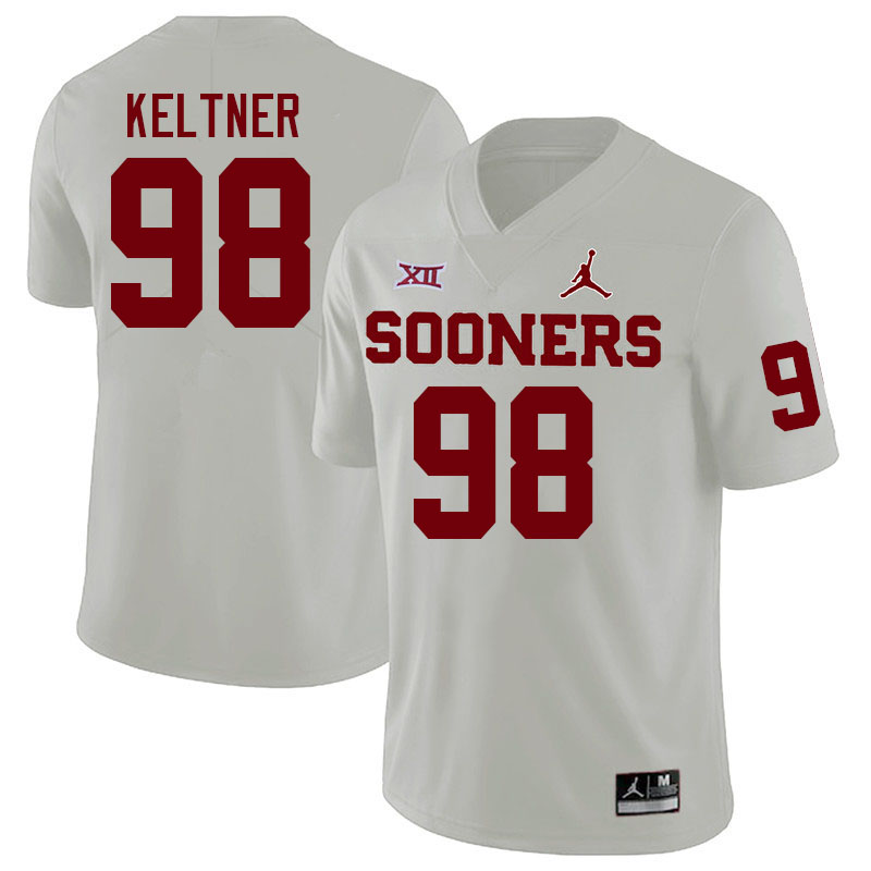 Men #98 Tyler Keltner Oklahoma Sooners College Football Jerseys Stitched-White